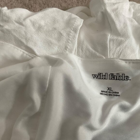 Women's Flutter Short Sleeve Mini A-Line Dress - Wild Fable™ White XL - Picture 3 of 3